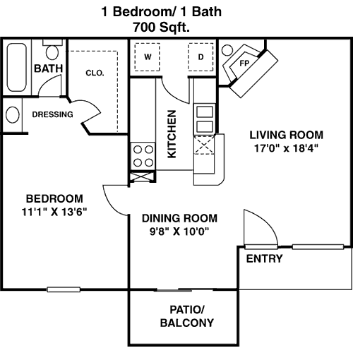 700 sq ft floorplan layout