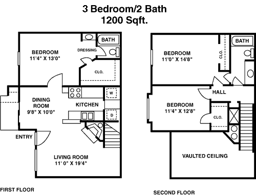 1,200 sq ft floorplan layout