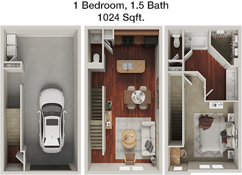 1,024 sq ft floorplan layout