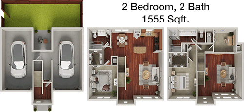 1,555 sq ft floorplan layout