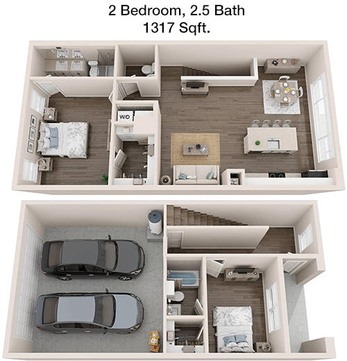 1,317 sq ft floorplan layout