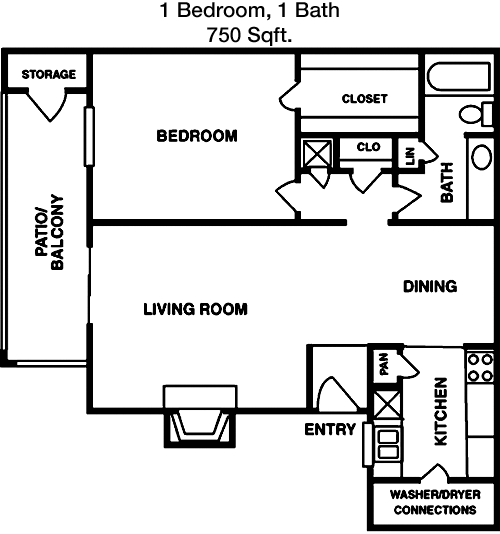 750 sq ft floorplan layout