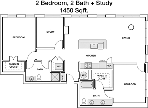 1,450 sq ft floorplan layout