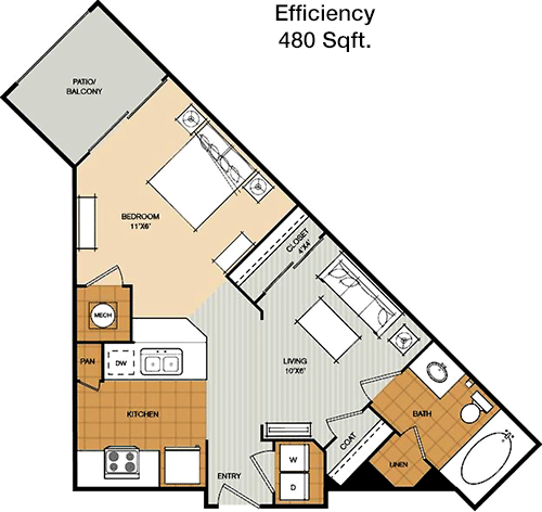 480 sq ft floorplan layout