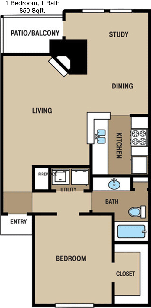 850 sq ft floorplan layout