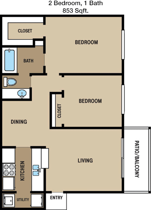 853 sq ft floorplan layout