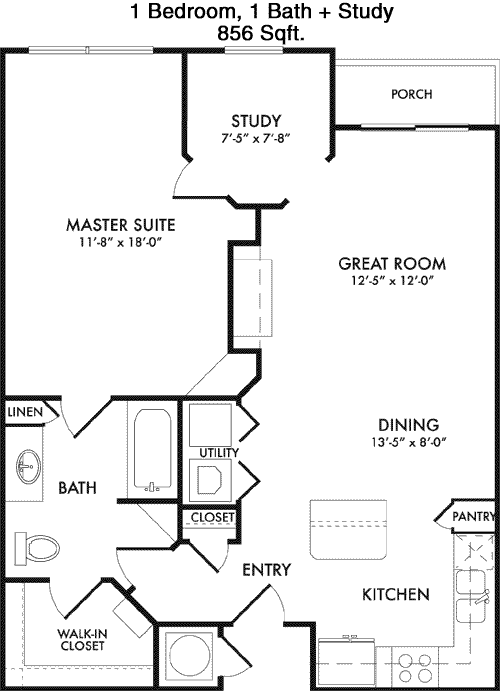 856 sq ft floorplan layout