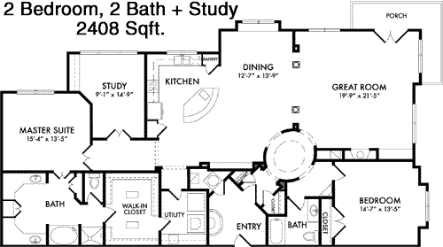 2,408 sq ft floorplan layout