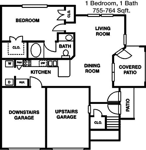 755 sq ft floorplan layout