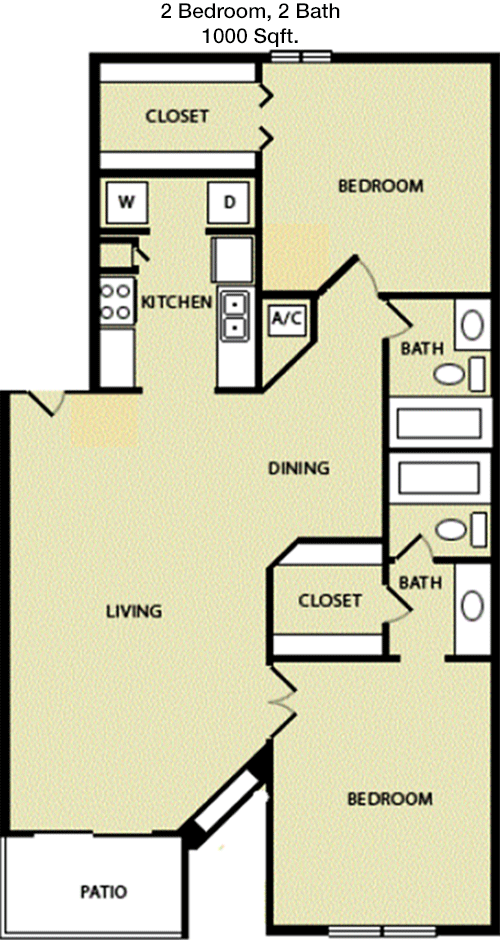 1,000 sq ft floorplan layout