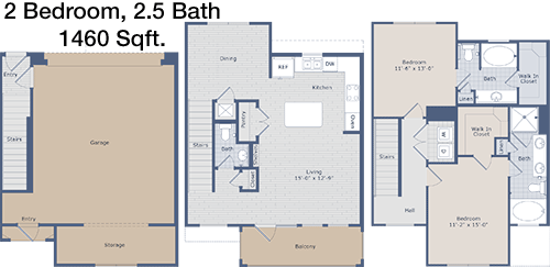 1,460 sq ft floorplan layout