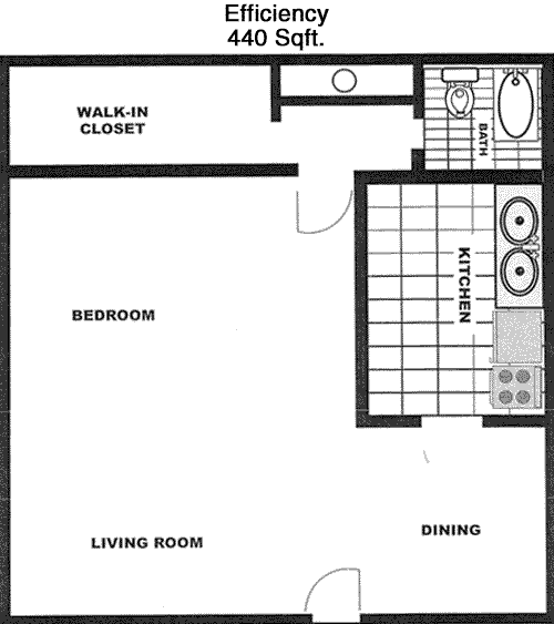 440 sq ft floorplan layout