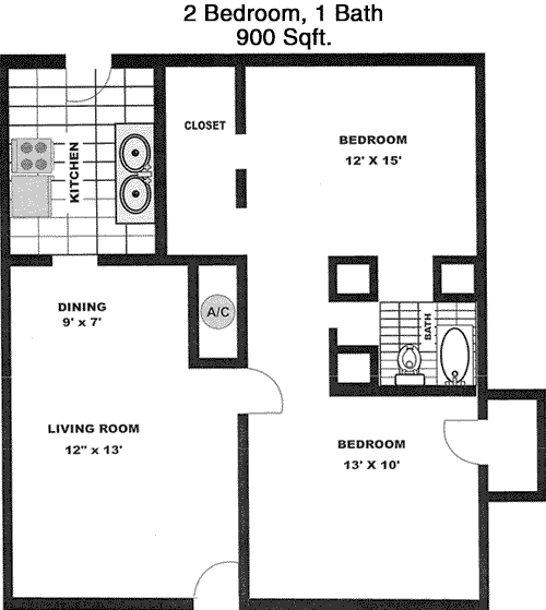 900 sq ft floorplan layout