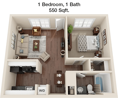 550 sq ft floorplan layout