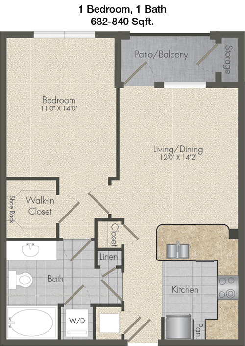 682 sq ft floorplan layout