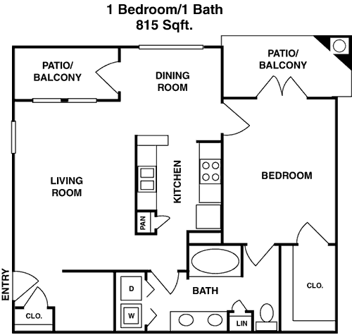 815 sq ft floorplan layout