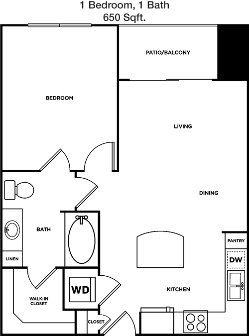 650 sq ft floorplan layout
