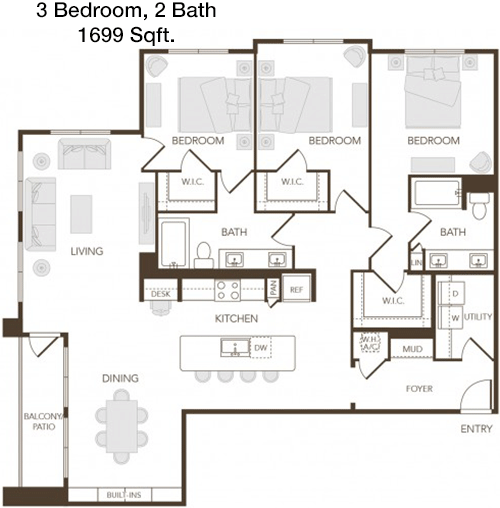 1,699 sq ft floorplan layout