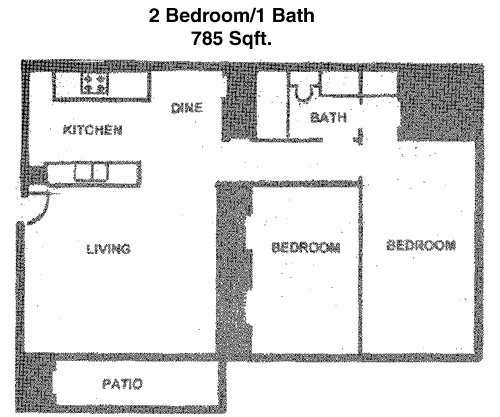 785 sq ft floorplan layout