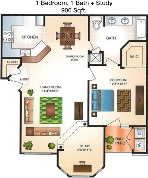 900 sq ft floorplan layout