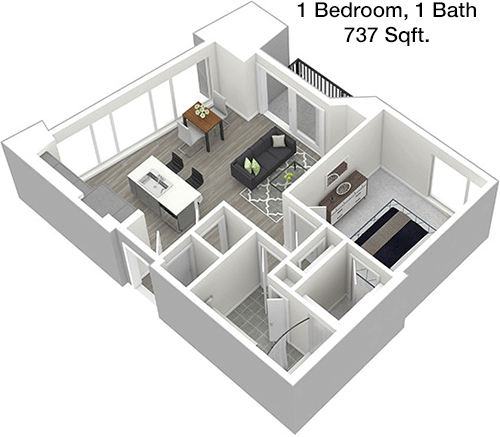 737 sq ft floorplan layout