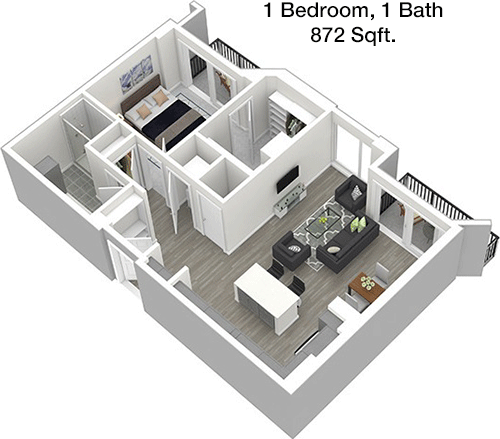 872 sq ft floorplan layout