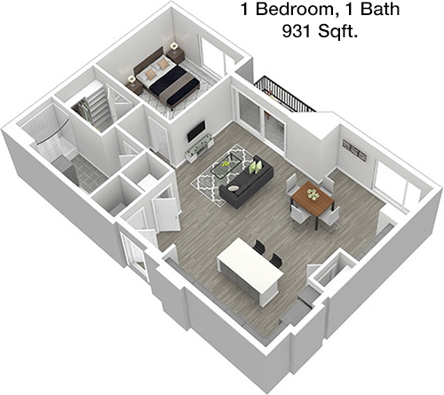 931 sq ft floorplan layout