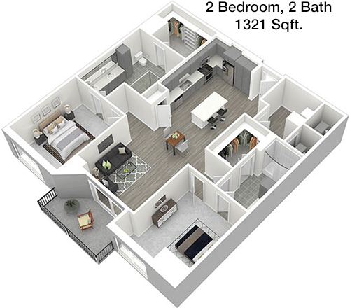 1,321 sq ft floorplan layout