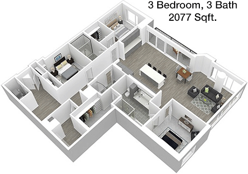 2,077 sq ft floorplan layout