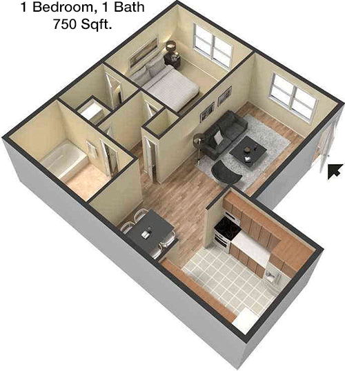750 sq ft floorplan layout