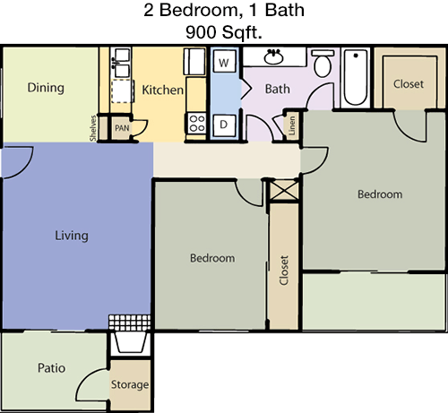 900 sq ft floorplan layout