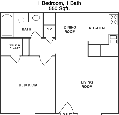 550 sq ft floorplan layout