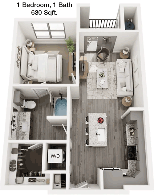 630 sq ft floorplan layout