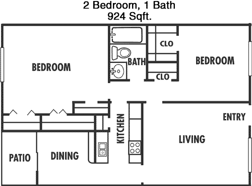 924 sq ft floorplan layout
