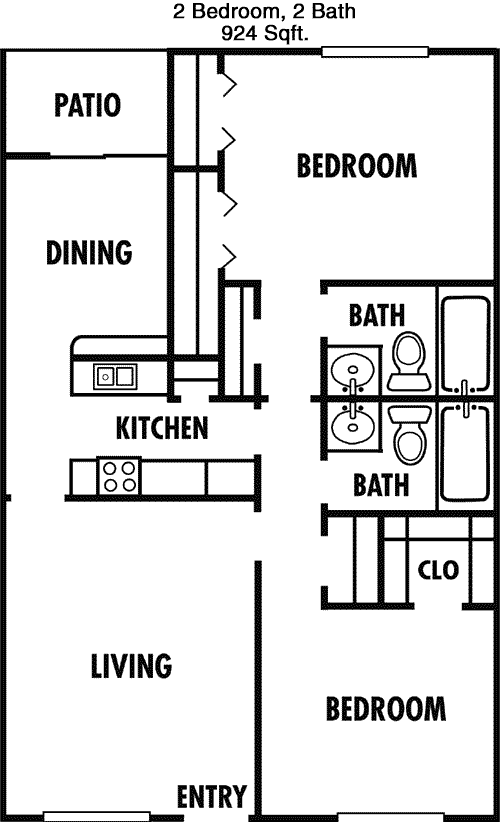 924 sq ft floorplan layout