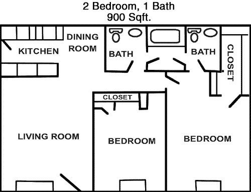 900 sq ft floorplan layout