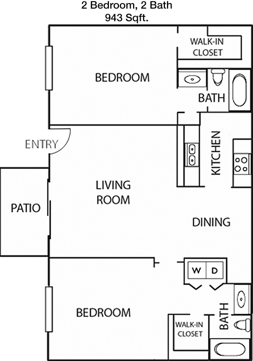 943 sq ft floorplan layout