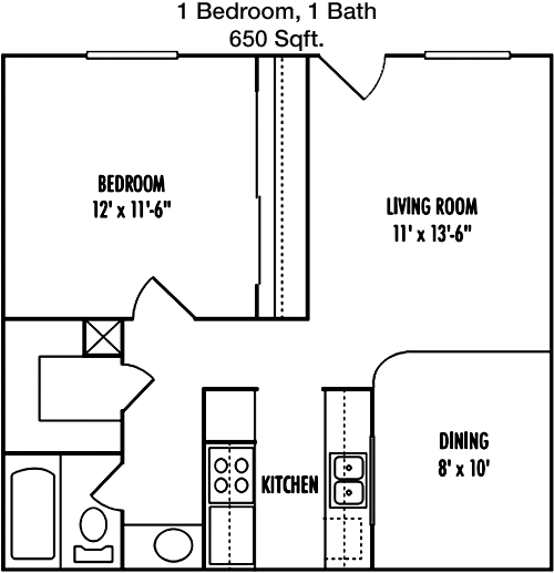 650 sq ft floorplan layout