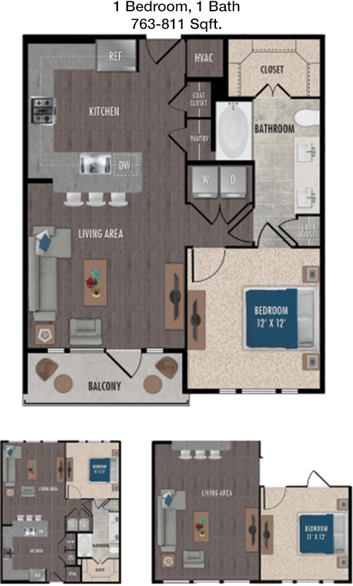 763 sq ft floorplan layout