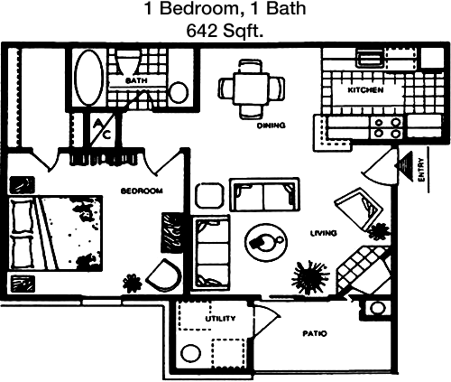 642 sq ft floorplan layout