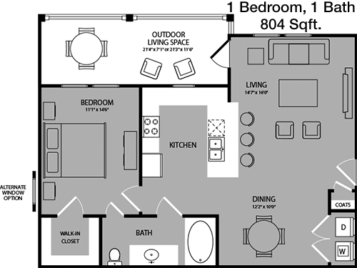 804 sq ft floorplan layout