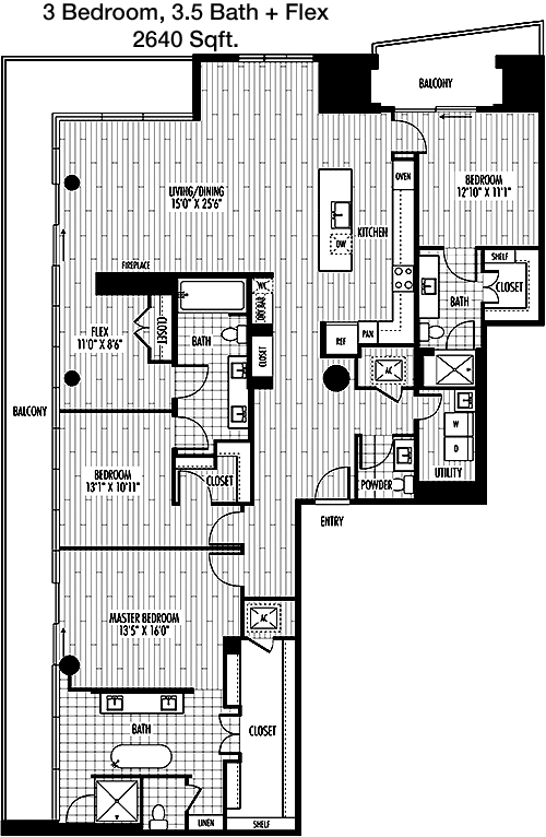 2,640 sq ft floorplan layout