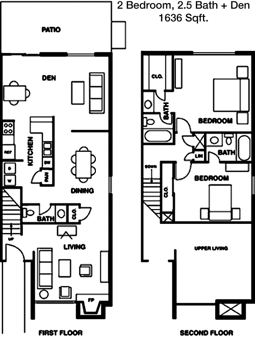 1,636 sq ft floorplan layout