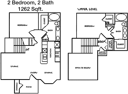 1,262 sq ft floorplan layout