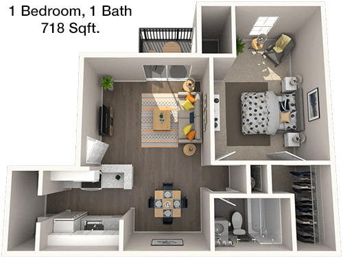 718 sq ft floorplan layout