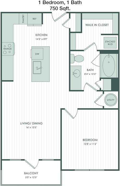 750 sq ft floorplan layout