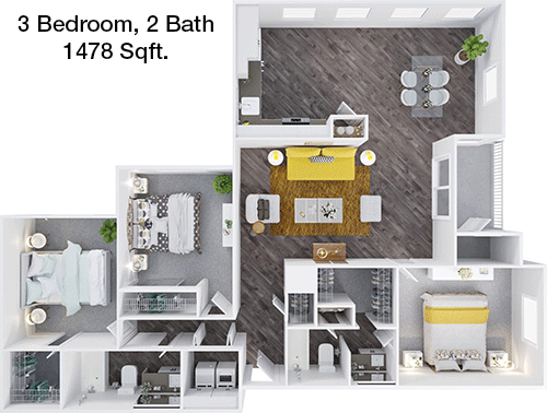 1,478 sq ft floorplan layout