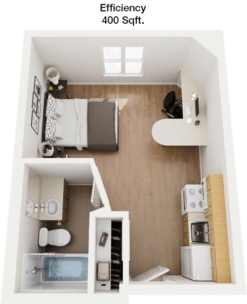 400 sq ft floorplan layout