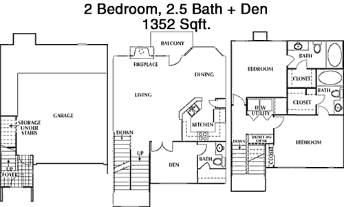 1,352 sq ft floorplan layout
