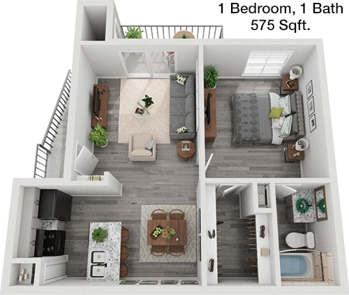 575 sq ft floorplan layout